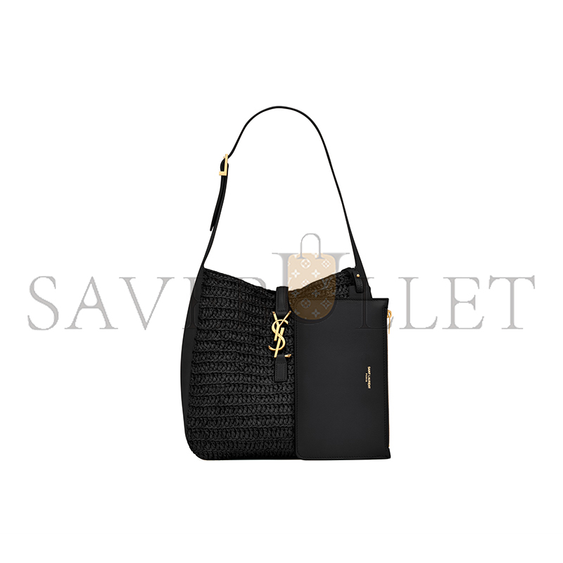 y*l le 5 À 7 S*pple small in raffia and leather 823812gaae01000 (23*22*8.5cm)